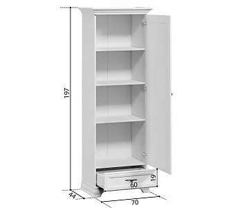 Шкаф Кентаки REG1D1S белый