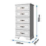 Комод Тиффани 5S/50 вудлайн кремовый