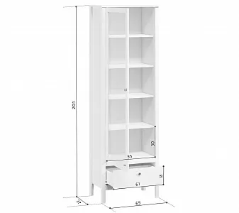 Шкаф-витрина Ева (Хельга) REG1W1S/65 белый