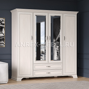 Шкаф 4-створчатый Тиффани 4D2S вудлайн кремовый