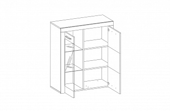 Шкаф с витриной Оскар 1V1D