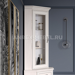 Шкаф с витриной Тиффани 1VU вудлайн кремовый