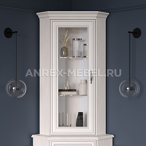 Шкаф с витриной Тиффани 1VU вудлайн кремовый