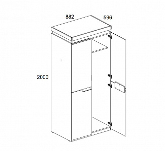 Шкаф 2-створчатый Торино 2DG