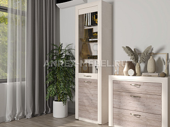 Шкаф с витриной Оливия 1V1D