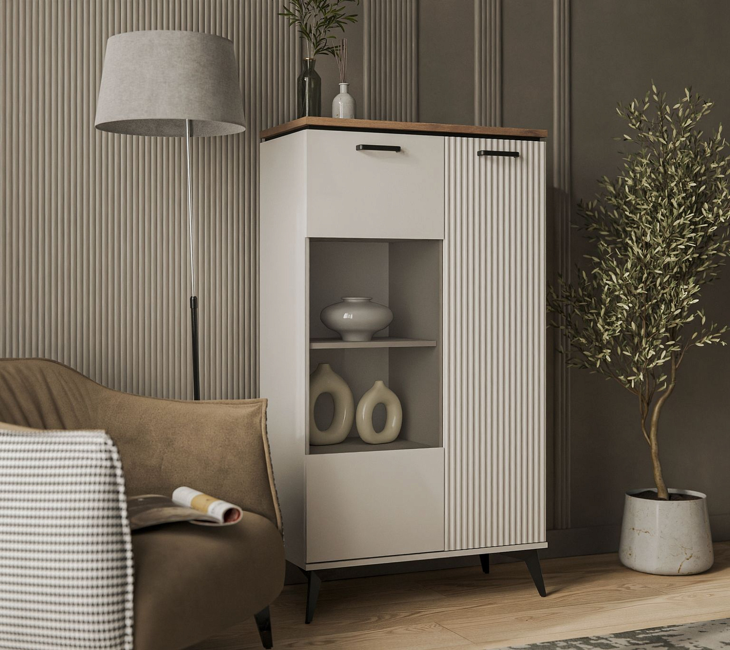 Шкаф с витриной Винати 1V1D P