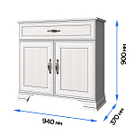 Тумба Тиффани 2D1S вудлайн кремовый