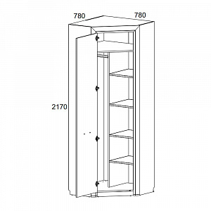 Шкаф угловой Оливия 77