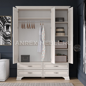 Шкаф 3-створчатый Тиффани 3D4S вудлайн кремовый