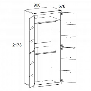 Шкаф 2-створчатый Оскар 2DG