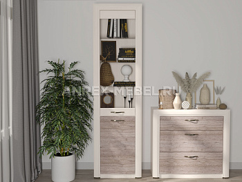 Шкаф с витриной Оливия 1V1D