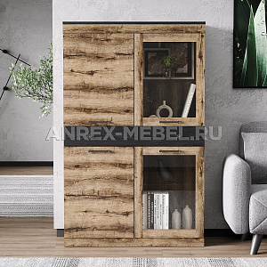 Шкаф с витриной Джаггер 2V2D1S