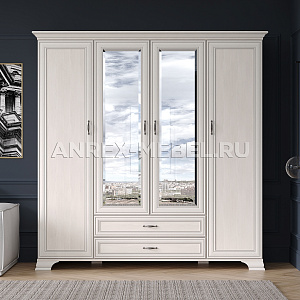 Шкаф 4-створчатый Тиффани 4D2S вудлайн кремовый