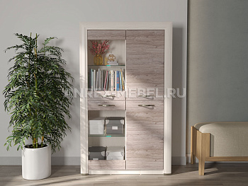 Шкаф с витриной Оливия 2V2D